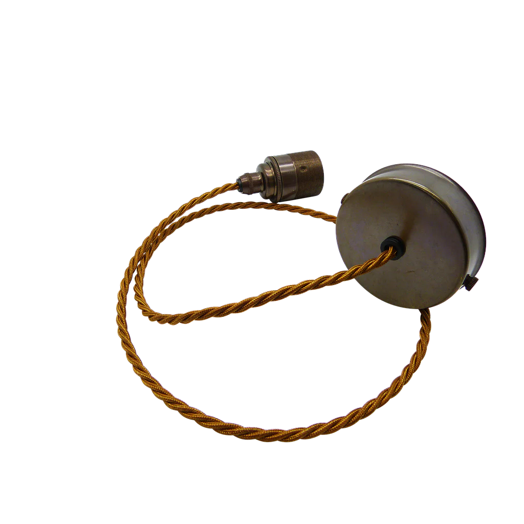 AMY Metalbrite Pendant Antique Brass Twisted Antique Gold