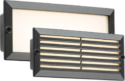 230V IP54 5W White LED Recessed Brick Light - Black Fascia BLED5BW