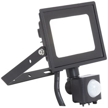 Ansell Lighting AEDELED10/CW/PIR Eden 10W 4000K Black LED Floodlight with PIR