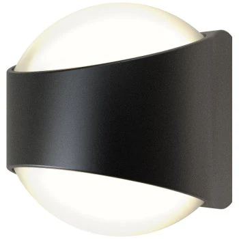 Ansell Lighting AMISACU/BL/WW  Misano Curve 11W 3000K IP65 Black Up/Down LED Wall Light
