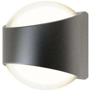 Ansell Lighting AMISACU/GR/WW  Misano Curve 11W 3000K IP65 Graphite Up/Down LED Wall Light
