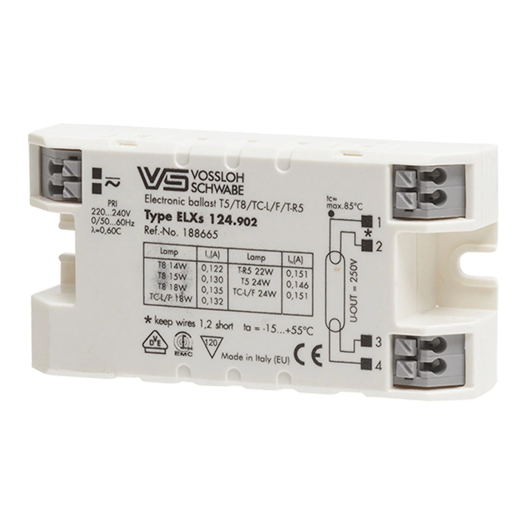 Bailey 140162 - VS ELXs124.902 Electronic Ballast 14/15/18/24W G5 - DISCONTINUED