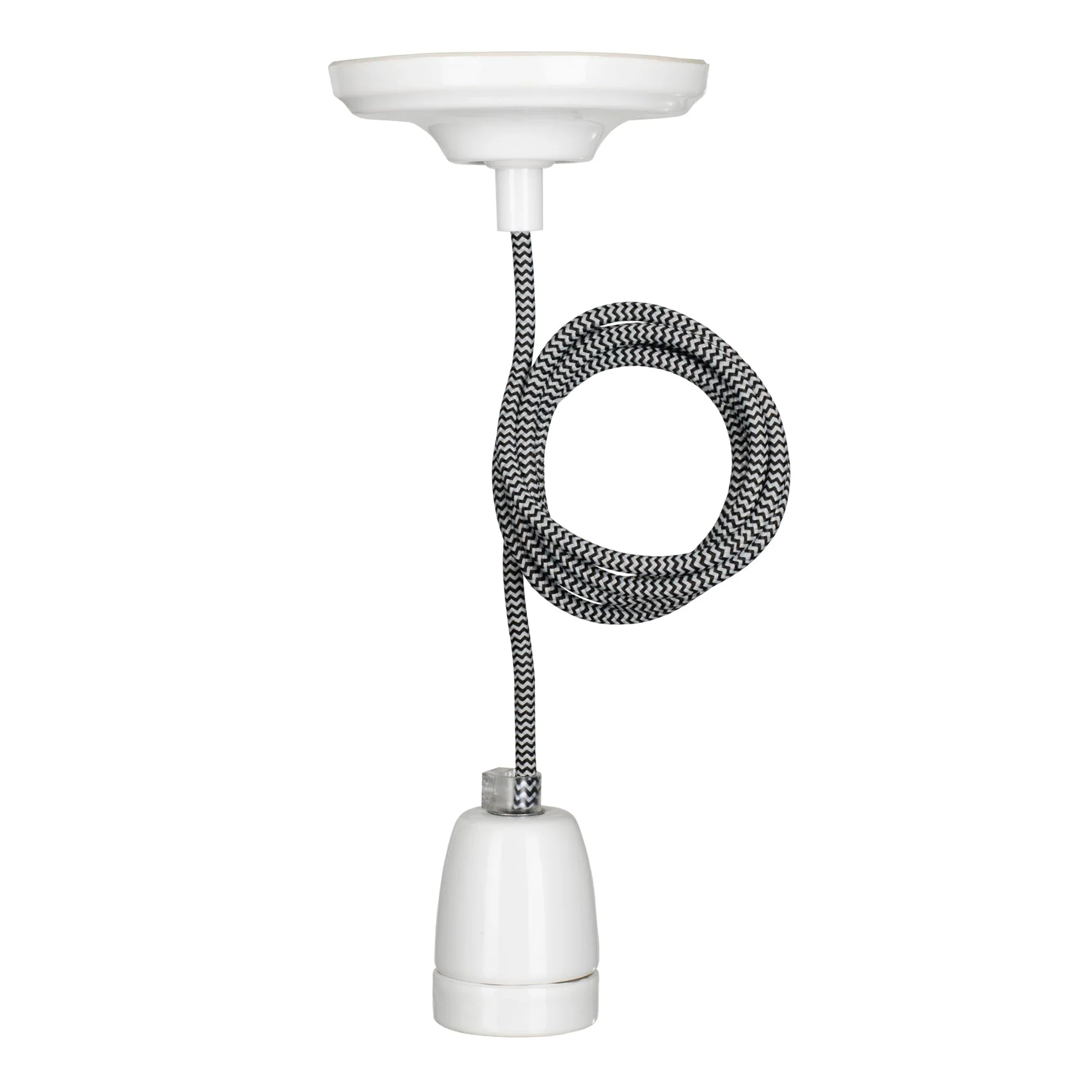 Bailey - 141475 - Pendant York E27 White 1.5M 2C Black/White