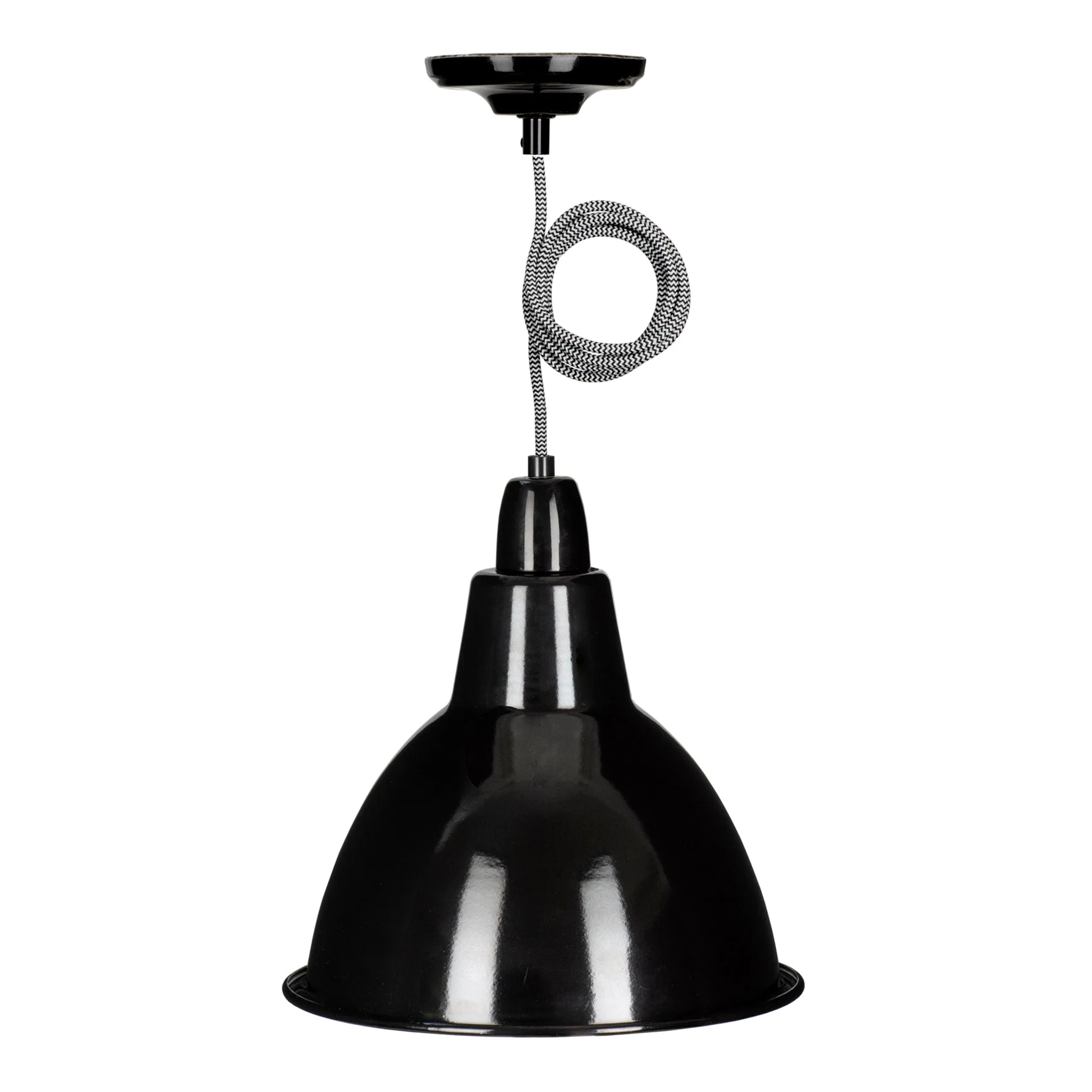 Bailey - 141476 - Pendant Dome E27 Black 1.5M 2C Black/White