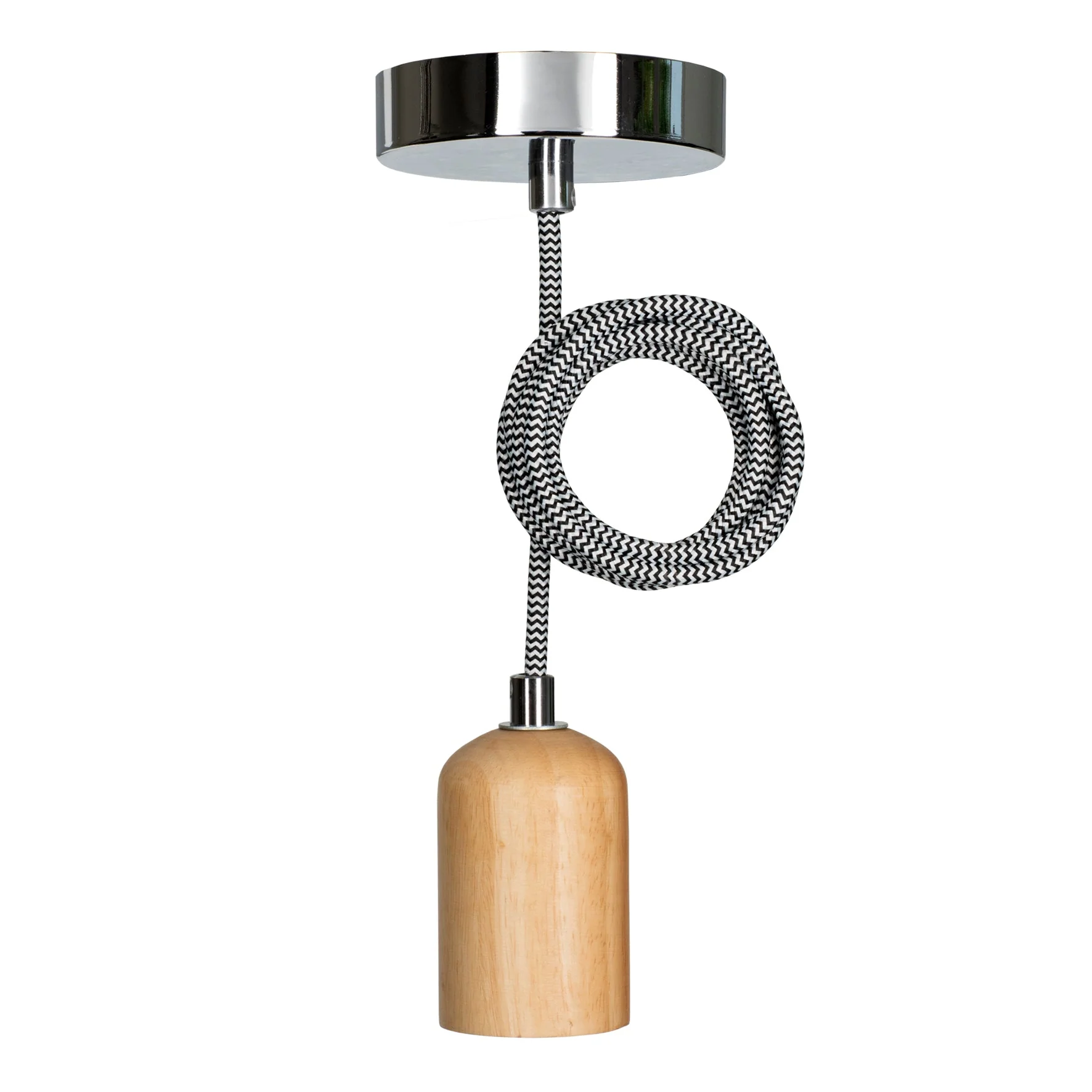 Bailey - 141481 - Pendant Lima E27 Wood 1.5M 2C Black/White