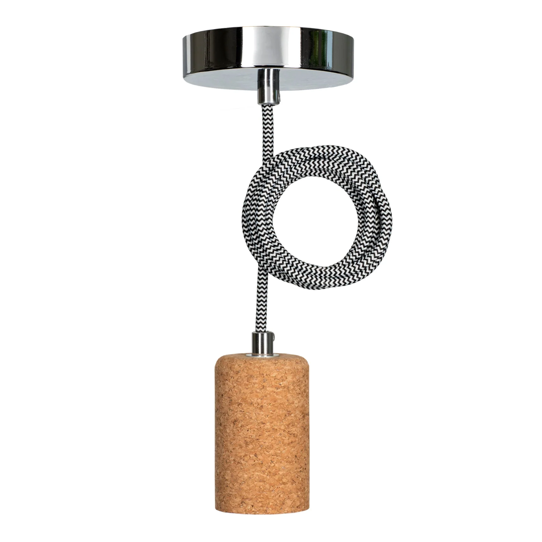 Bailey - 141482 - Pendant Cork E27 1.5M 2C Black/White