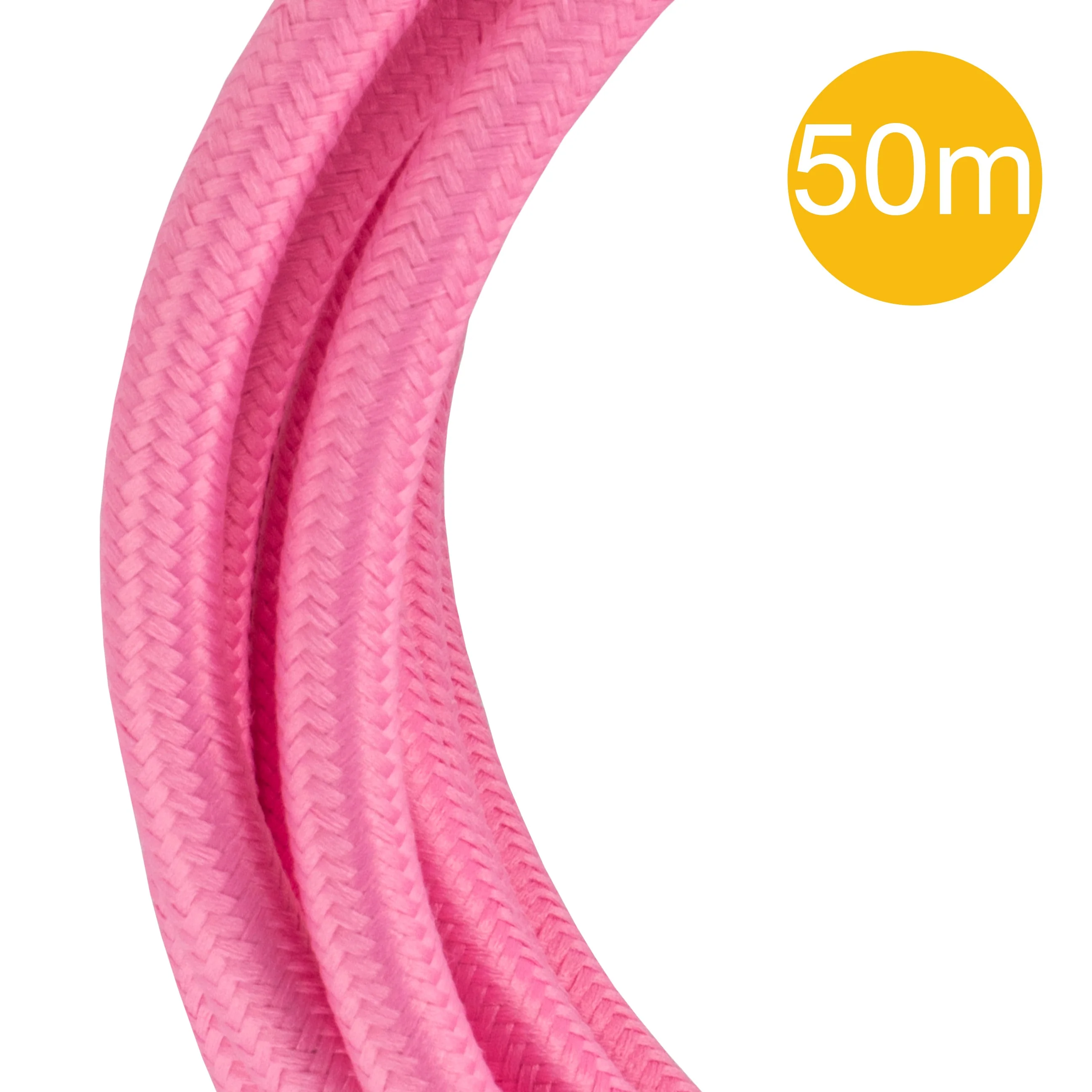 Bailey 142550 - Textile Cable 2C Pink 50M Roll