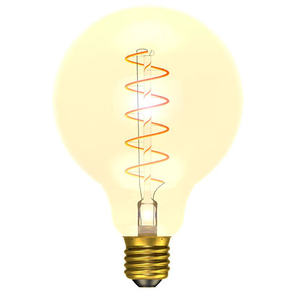 Bell 60019 4W LED Vintage Soft Coil Vertical Filament Globe - ES, Amber, 1800K 150lm