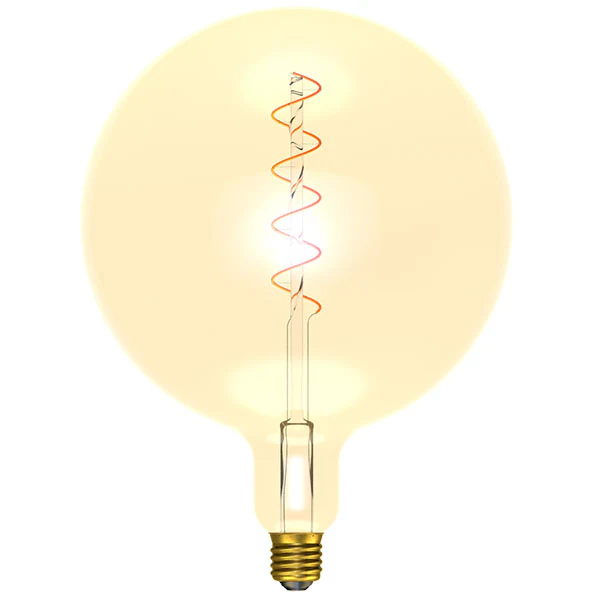 Bell 60023 4W LED Vintage Soft Coil Vertical Filament Giant Globe - ES, Amber, 1800K 150lm