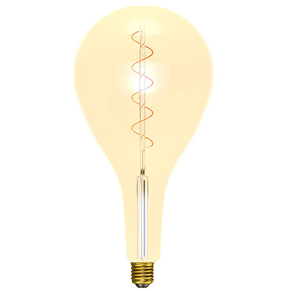 Bell 60025 4W LED Vintage Soft Coil Vertical Filament Giant Pear Drop - ES, Amber, 1800K 150lm