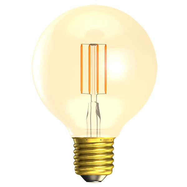Bell 60217 Aztex 6W LED CRI90 Vintage 80mm Globe Dimmable - ES, Amber, 2200K 560lm