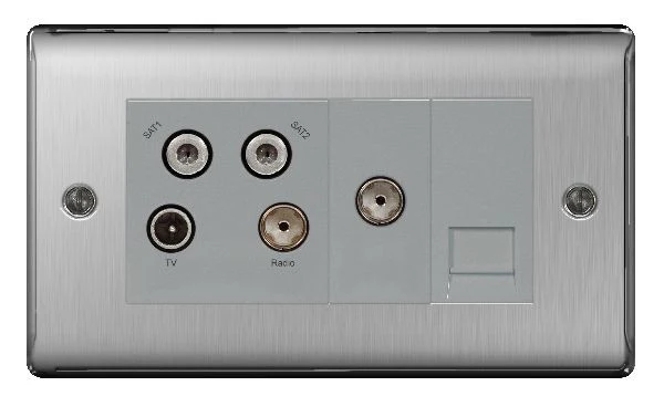BG Nexus NBS69 Quadplex TV/FM/SAT Media Socket