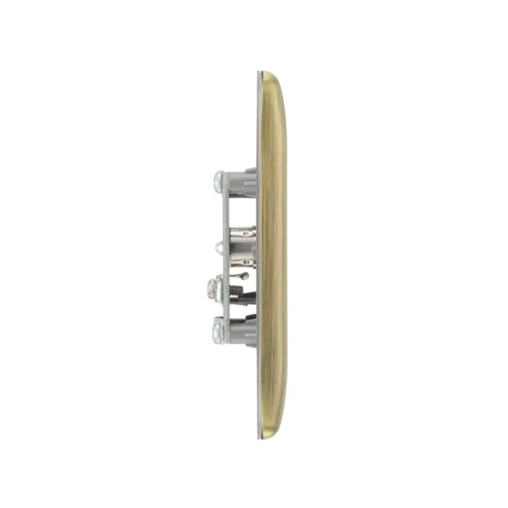 BG Nexus NAB60 Metal Antique Brass Single 1 Gang Co Axial (TV) Outlet - Image 3