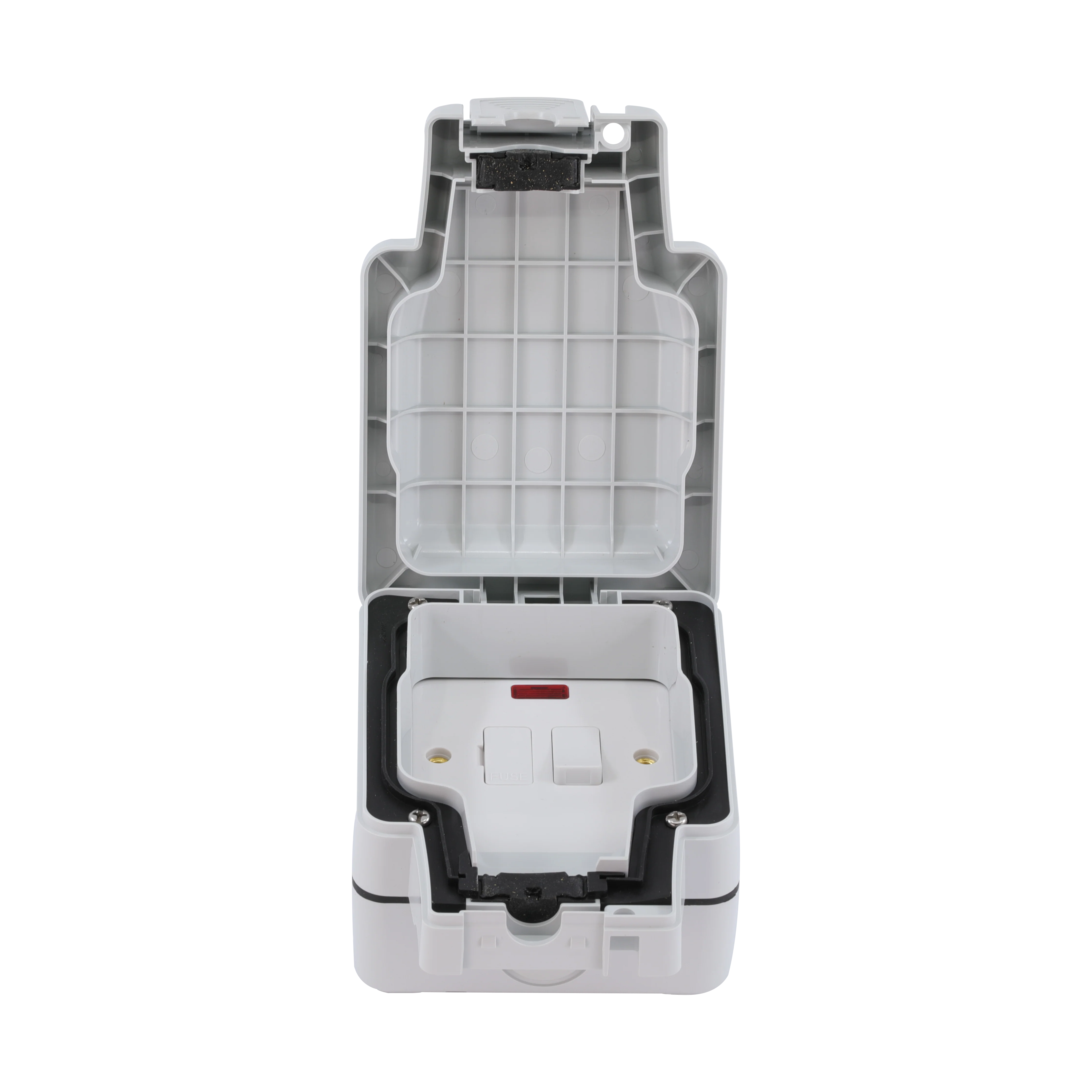 Caradok 1G 13A Weatherproof Switched Spur c/w Neon IP66