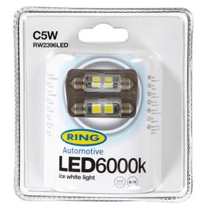 C5W (239) 12V RING LED6000K NUMBER PLATE & INTERIOR FESTOON BULBS RW2396LED