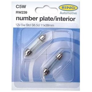 C5W (239) 12V RING NUMBER PLATE & INTERIOR FESTOON BULBS RW239