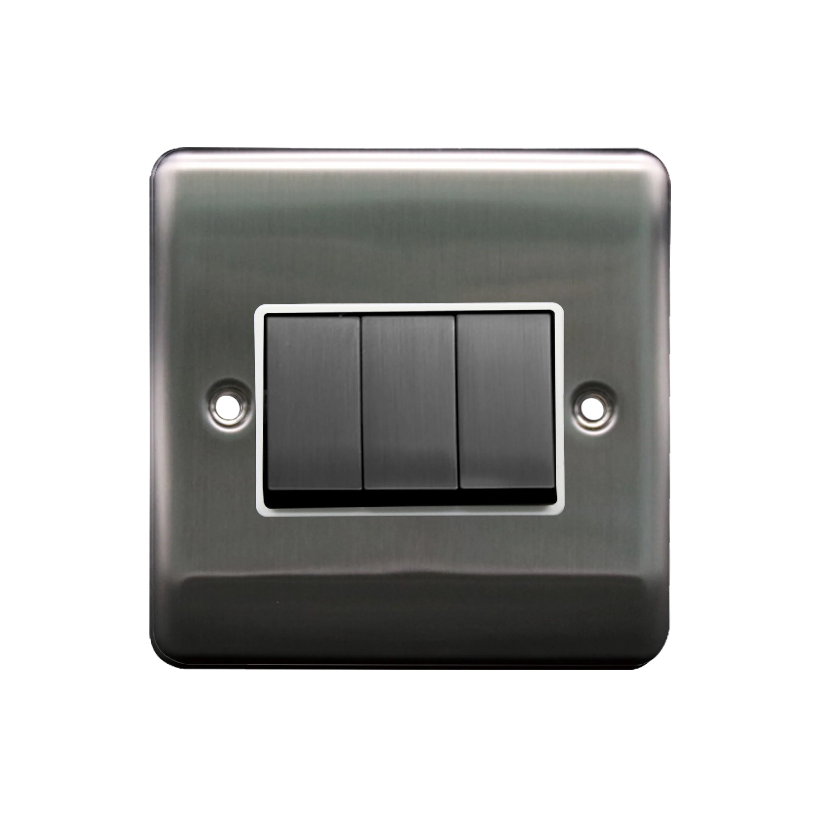 Caradok 3G 2Way 10A Switch Brushed Chrome White Insert