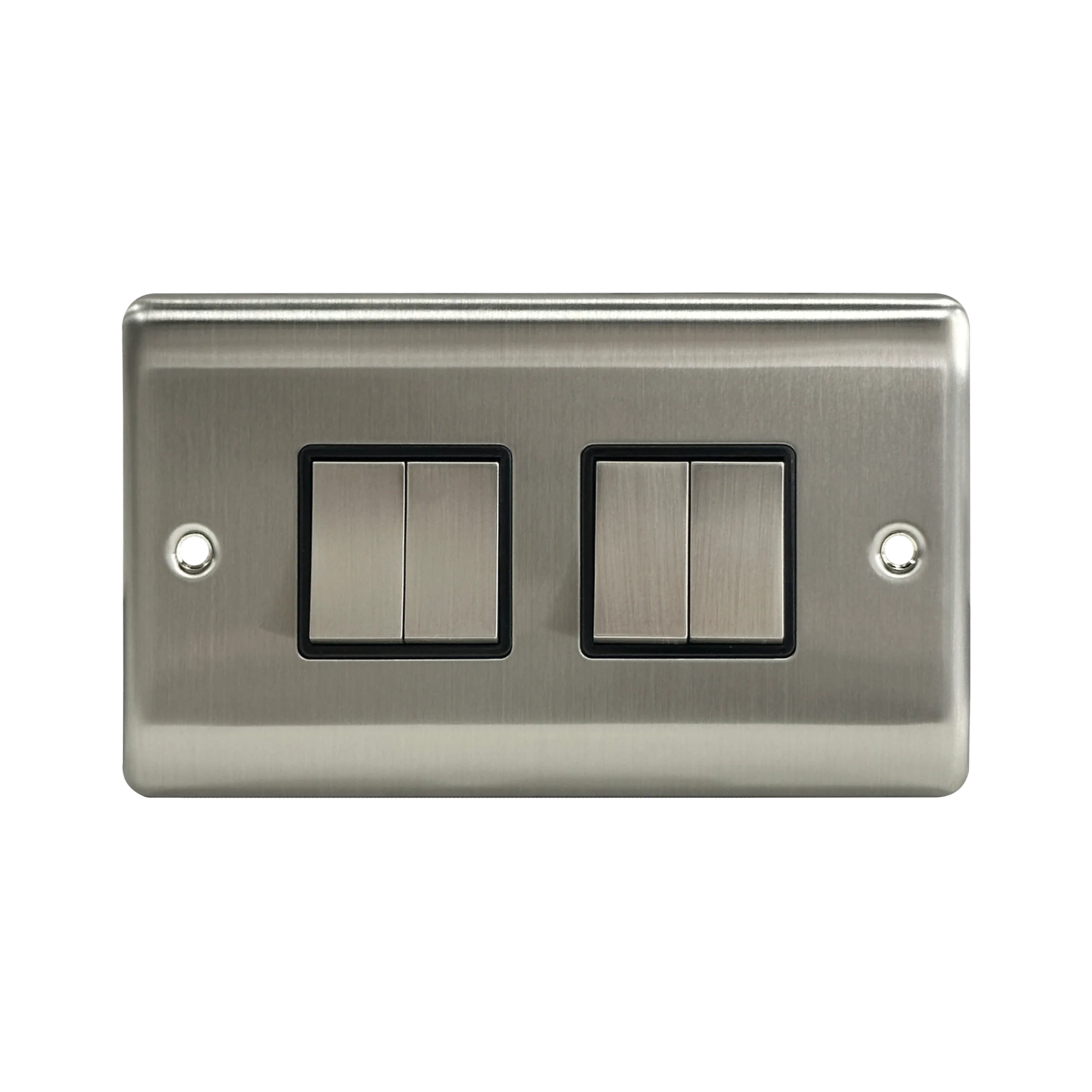 Caradok 4G 2Way 10A Switch Brushed Chrome Black Insert