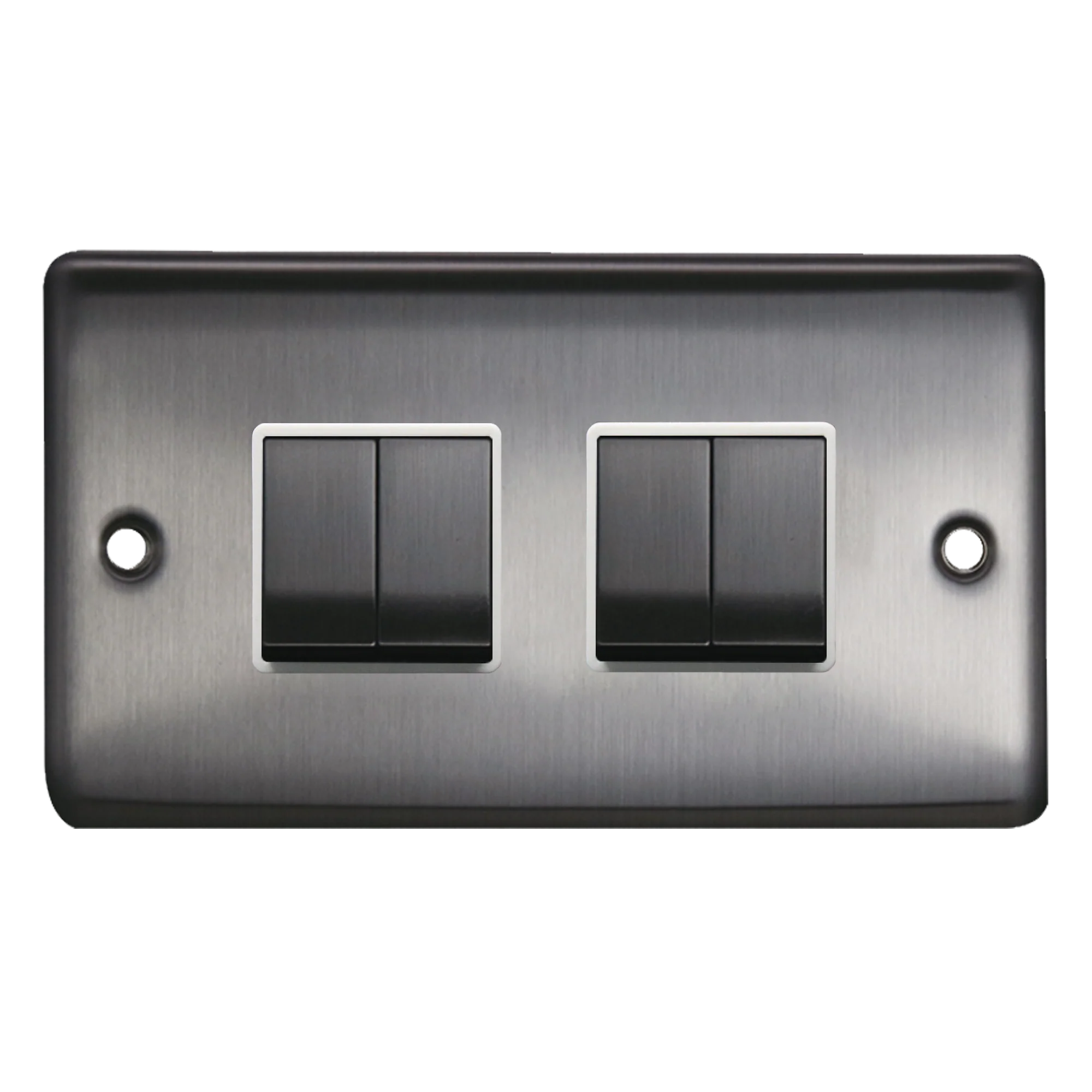 Caradok 4G 2Way 10A Switch Brushed Chrome White Insert