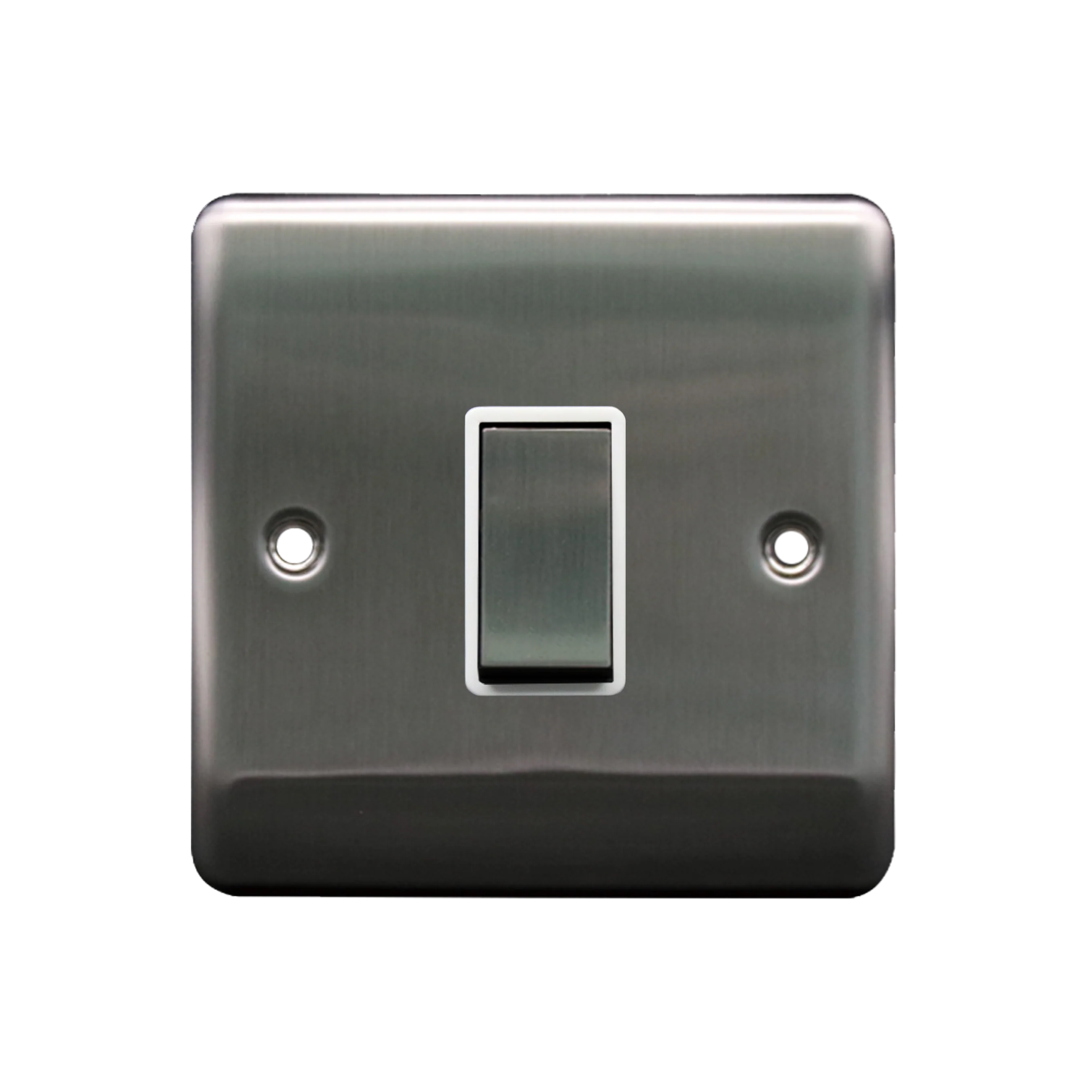 Caradok 1G Intermediate 10A Switch Brushed Chrome White Insert