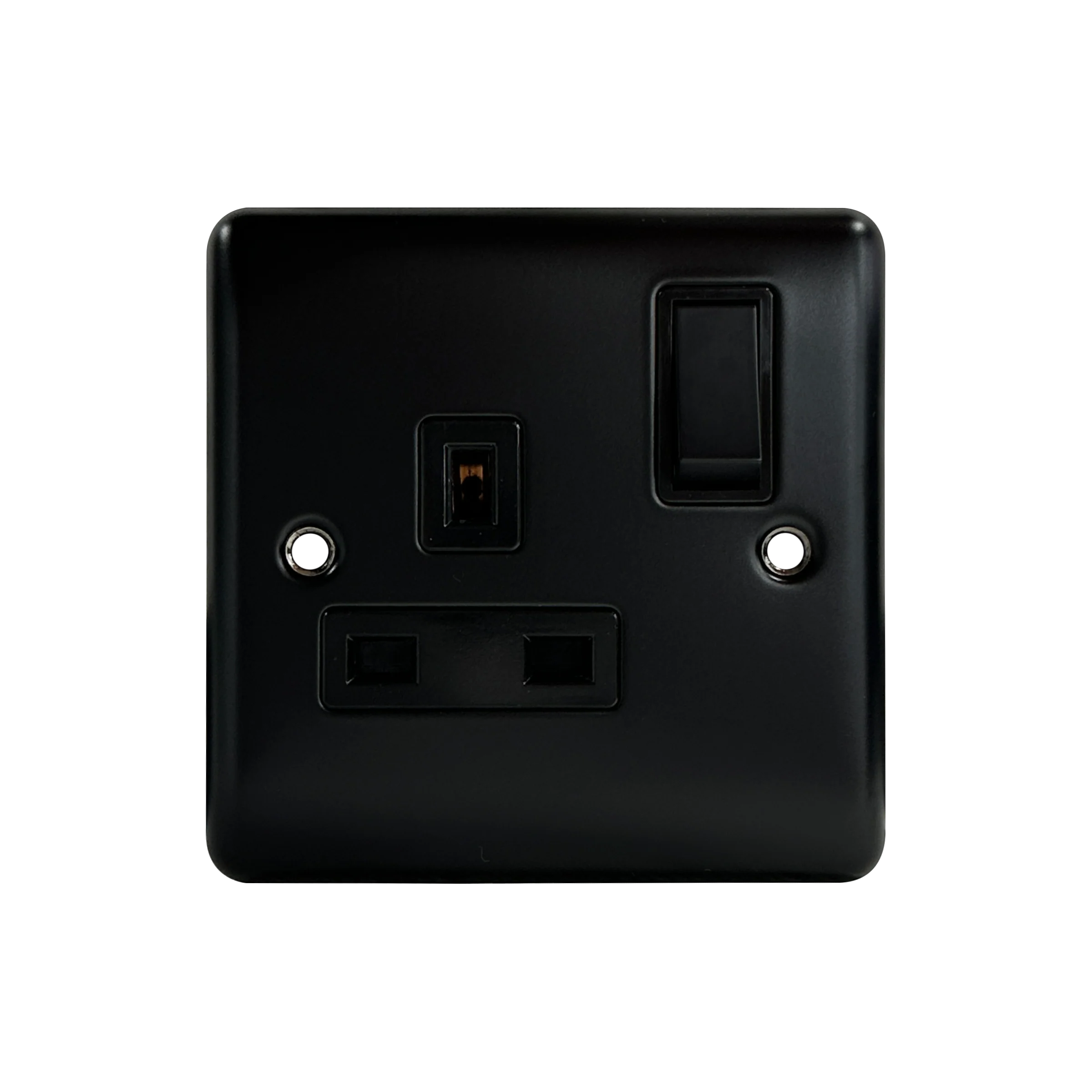 Caradok 1G 13A DP Switched Socket Matt Black