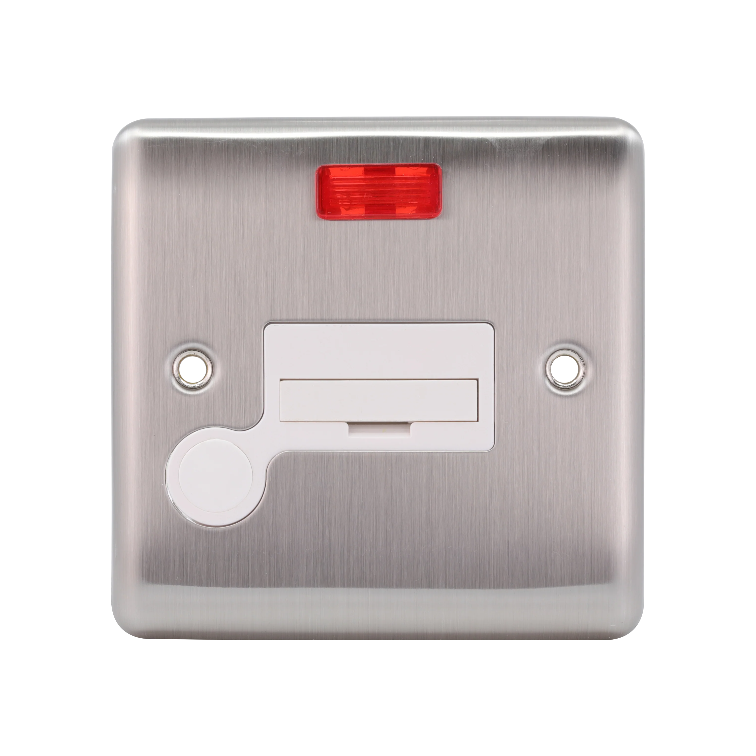 Caradok 13A Unswitched Spur c/w Neon + FO Brushed Chrome White Insert