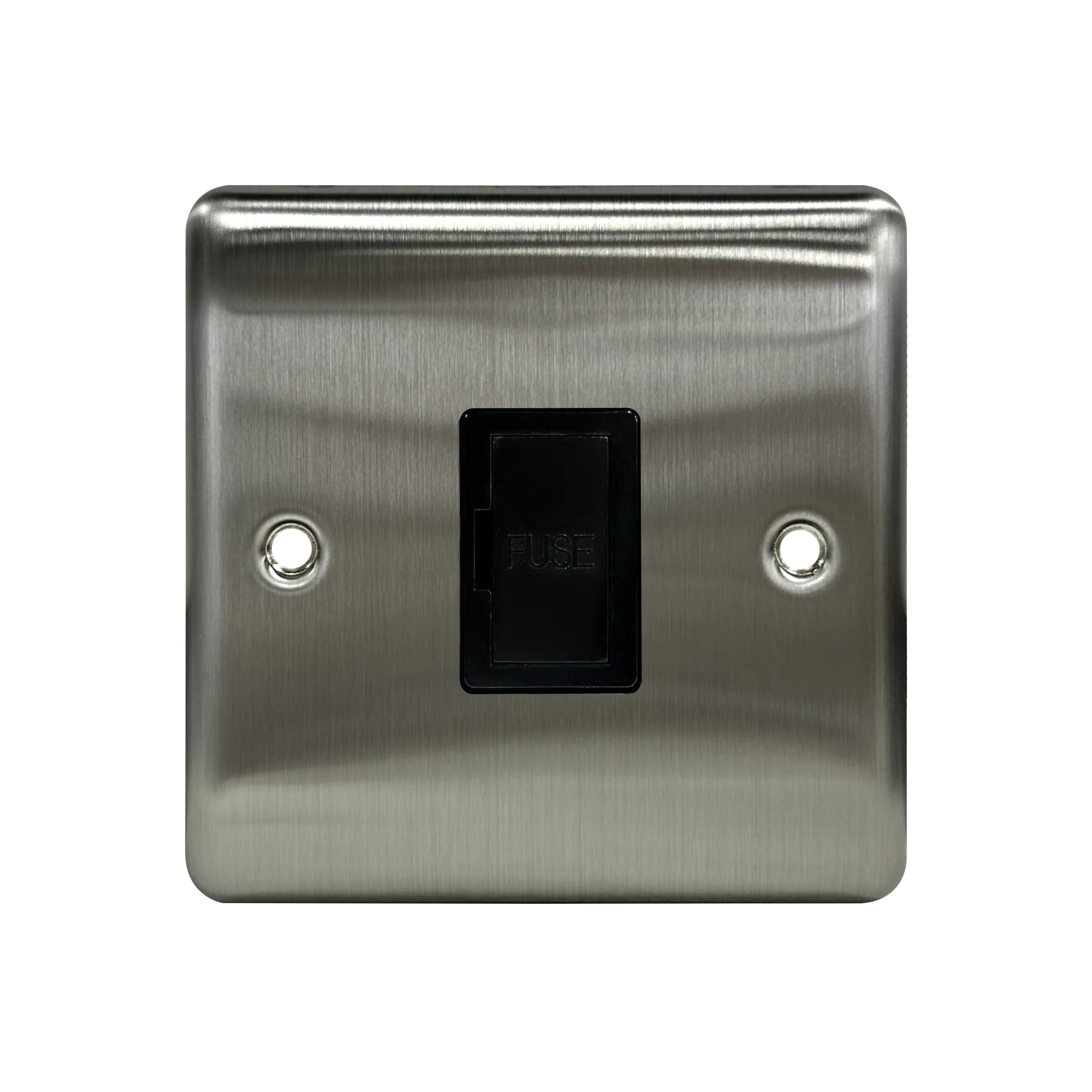 Caradok 13A Unswitched Spur Brushed Chrome Black Insert