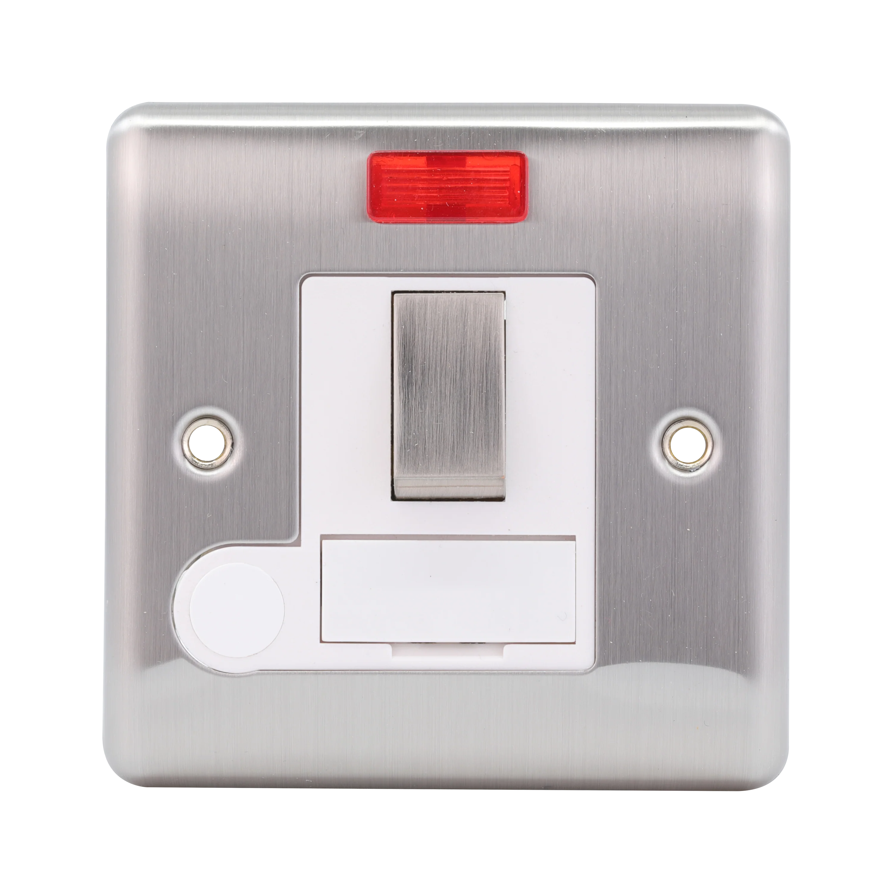 Caradok 13A Switched Spur c/w Neon + FO Brushed Chrome White Insert