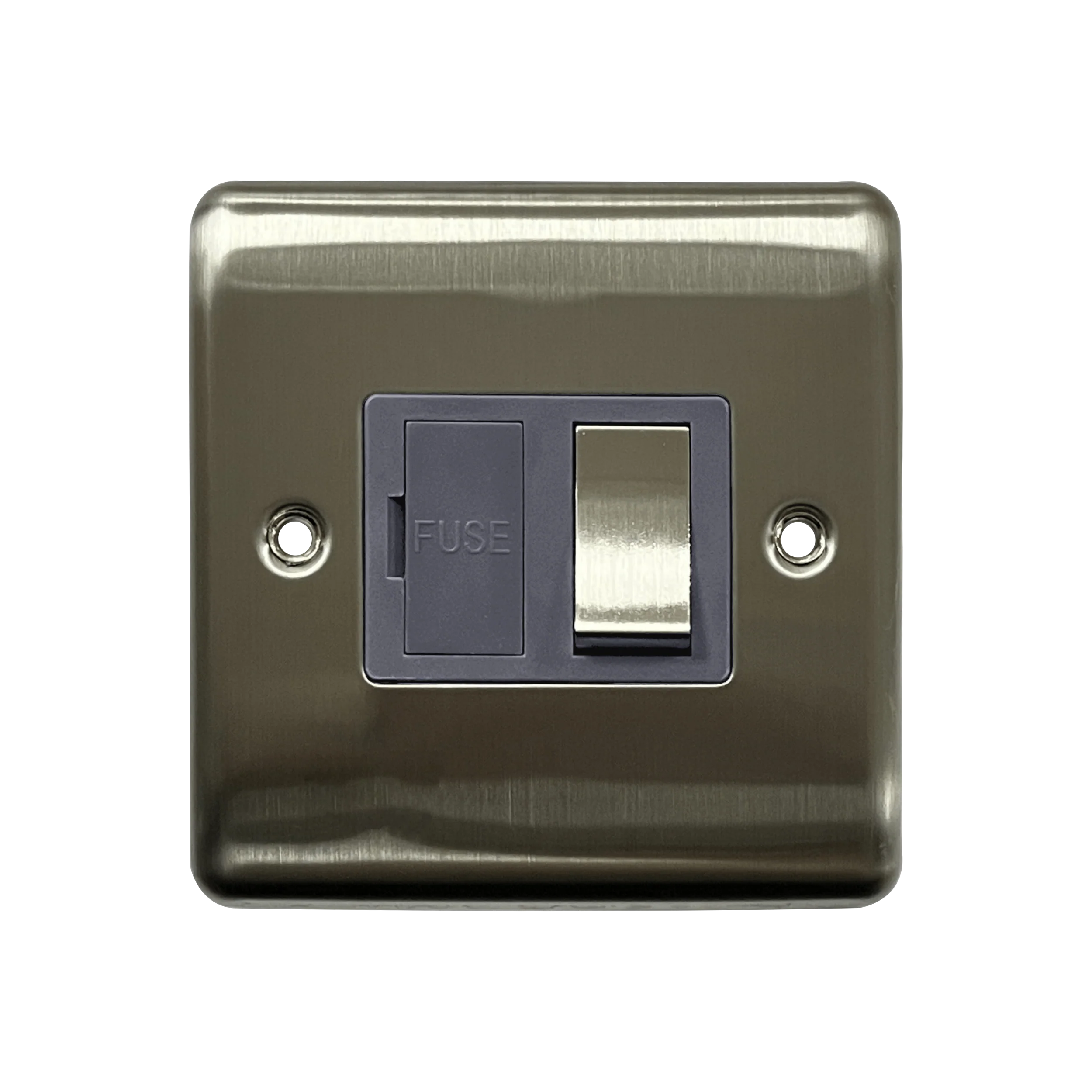 Caradok 13A Switched Spur Brushed Chrome Grey Insert