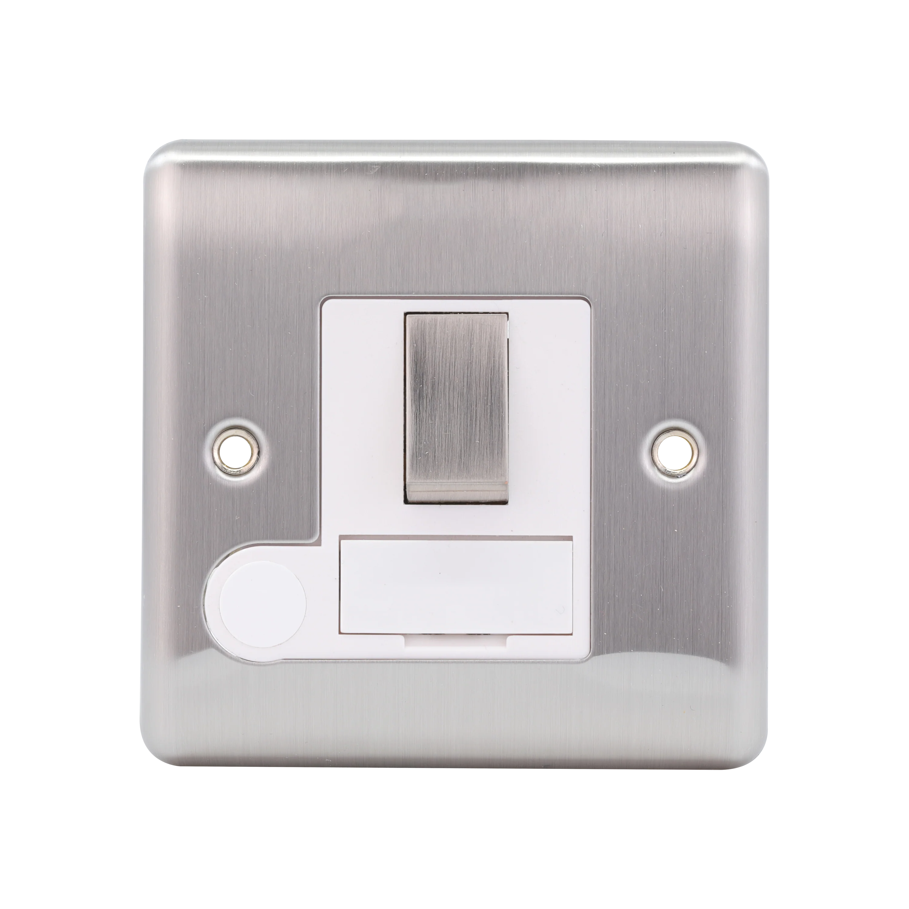 Caradok 13A Switched Spur + FO Brushed Chrome White Insert