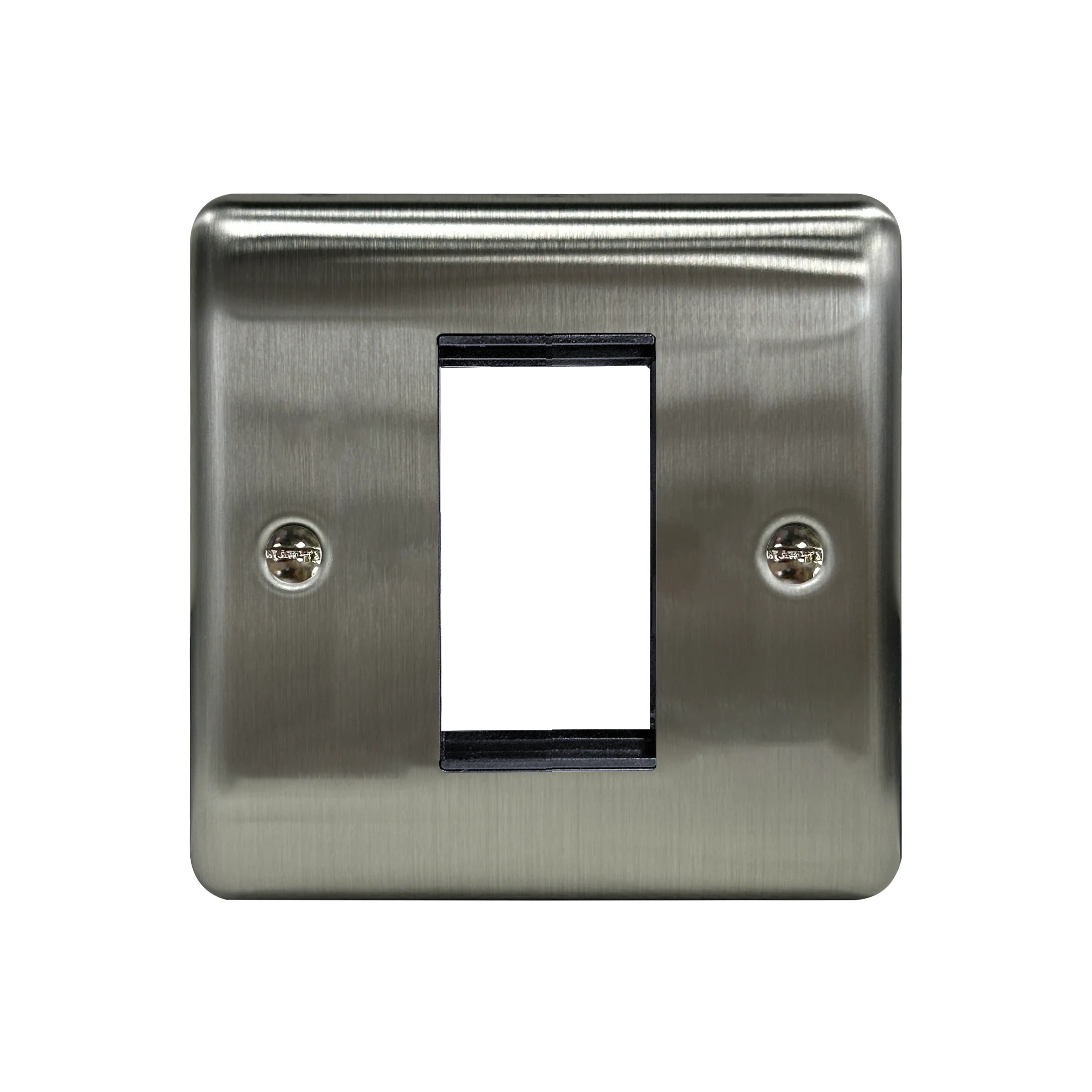 Caradok 1G 1 Module Data Plate Brushed Chrome Grey Insert