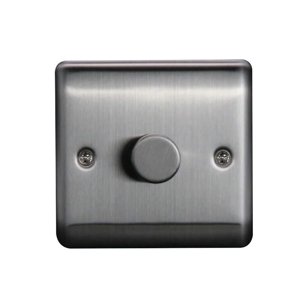 Caradok 1G LED Dimmer Brushed Chrome (Max 100W)