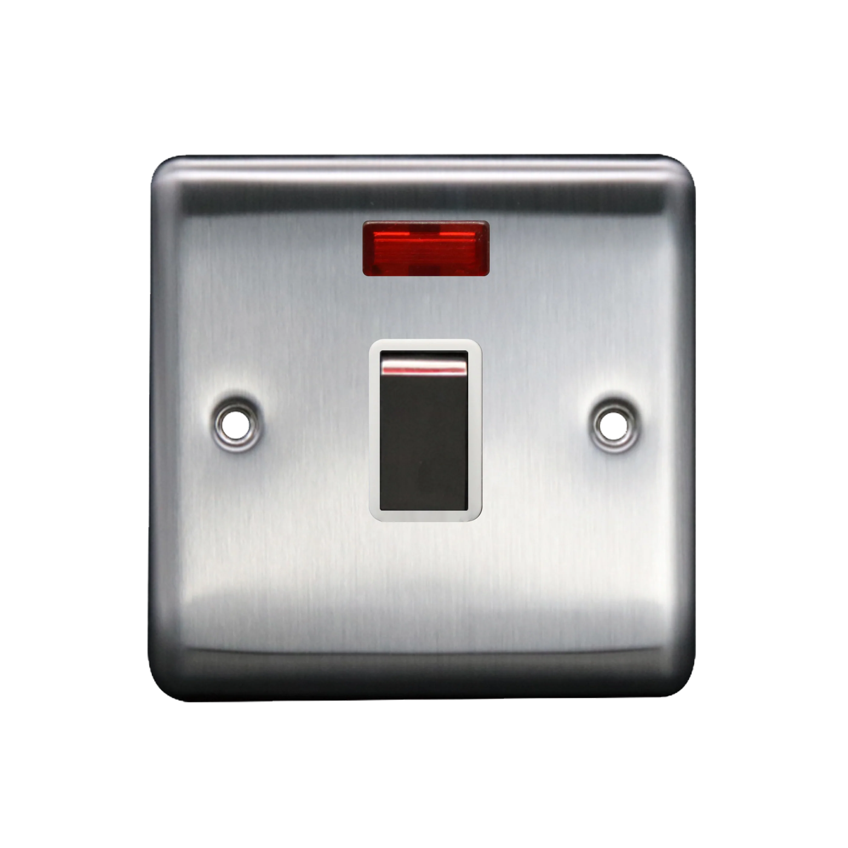 Caradok 20A DP Switch c/w Neon Brushed Chrome White Insert