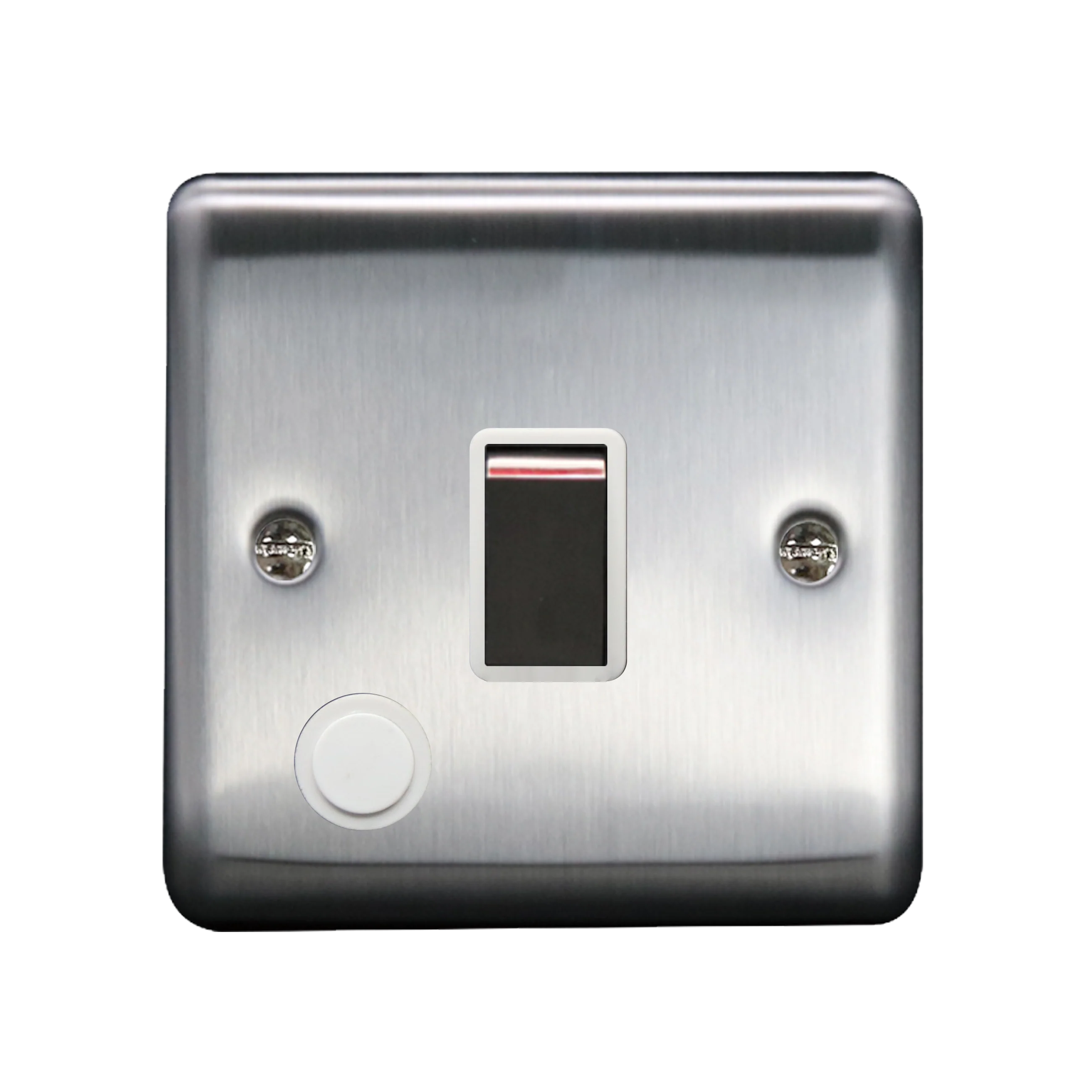 Caradok 20A DP Switch + FO Brushed Chrome White Insert
