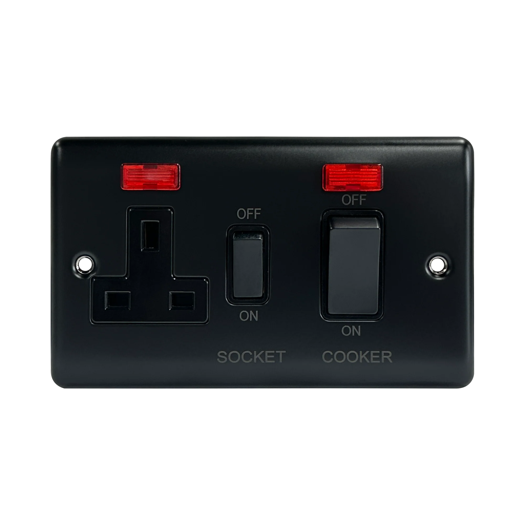 Caradok 45A DP Cooker Control Unit c/w Neon Matt Black