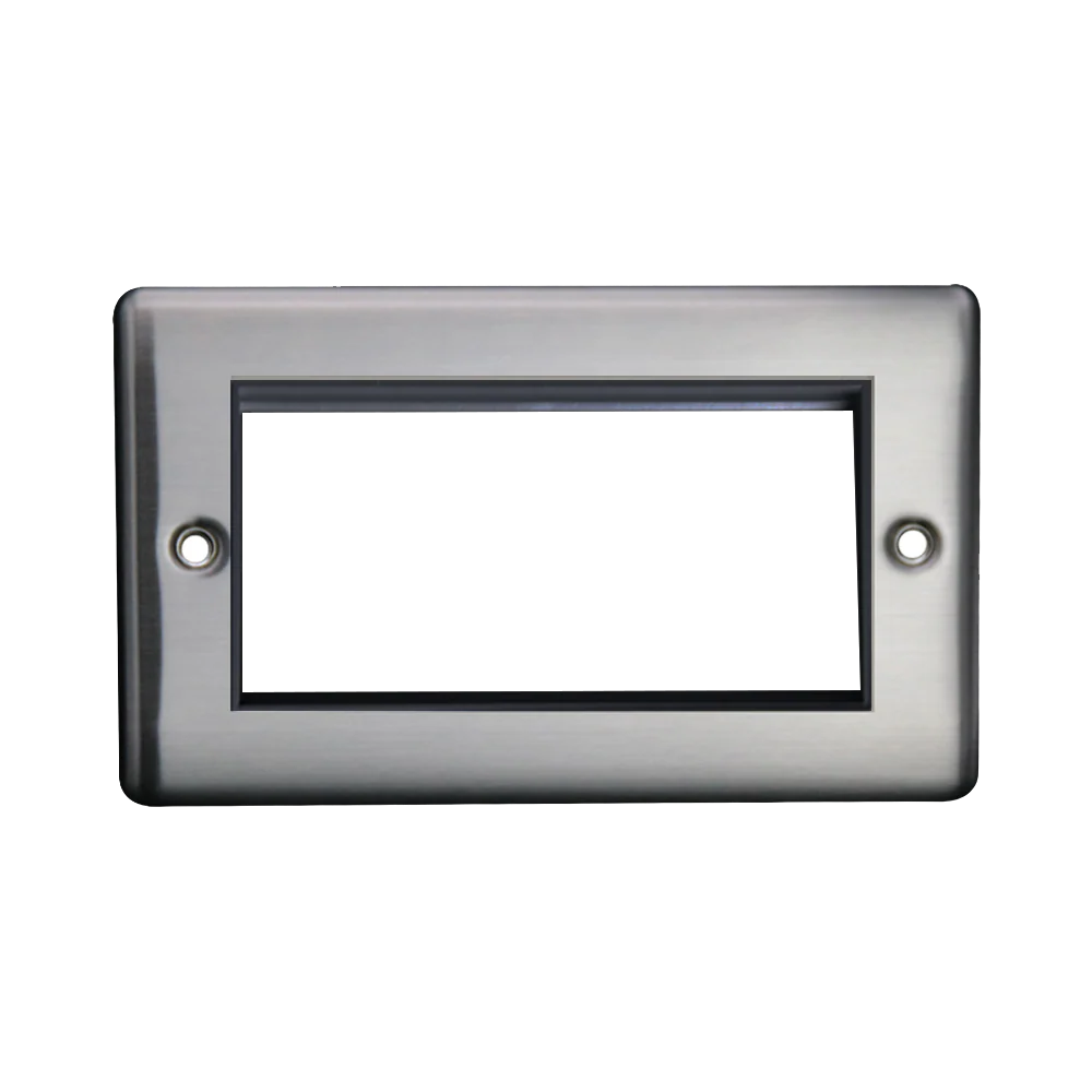 Caradok 2G 4 Module Data Plate Brushed Chrome Black Insert