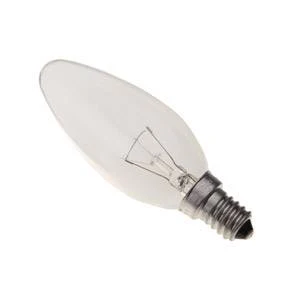 Candle 25w E14/SES 240v Bell Lighting Clear "Tough" Light Bulb - 3000 Hour - 35mm - 00061