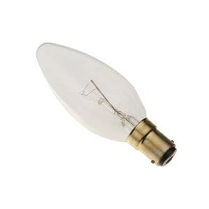 Candle 60w Ba15d/SBC 240v Bell Lighting Clear Light Bulb - 35mm - 00071 - DISCONTINUED