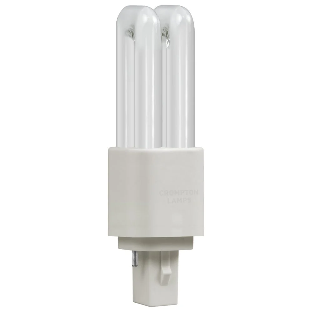 Crompton LD26WW LED CFL Double Turn D Type 2 Pin 9W (26W Equivalent) 3000K Light Bulb