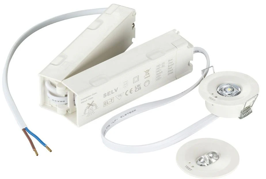 EcoLink LED Emergency Recess Spot 1W 120lm 3HR Manual IP20