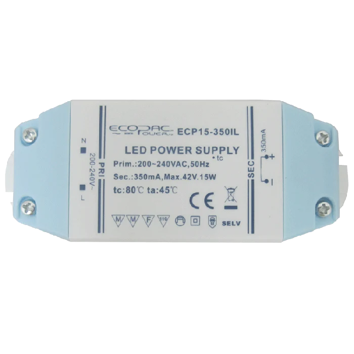 ECP15-S - Ecopac ECP-15 Series Constant Current LED Driver 15W 350mA – 700mA 20-42V
