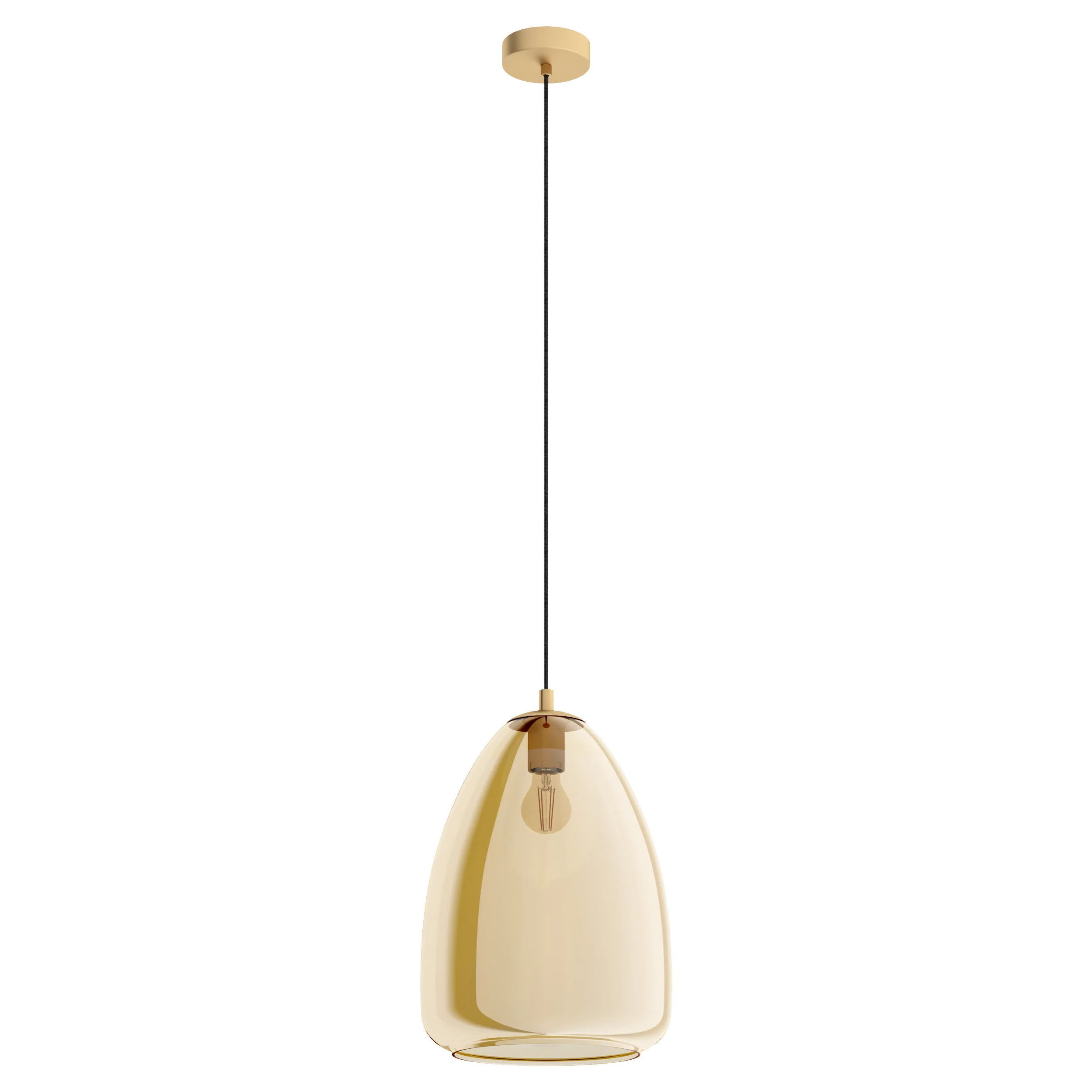 Eglo 98647 ALOBRASE - HL/1 E27 Ø300 brass-br./amber'ALOBRASE'
