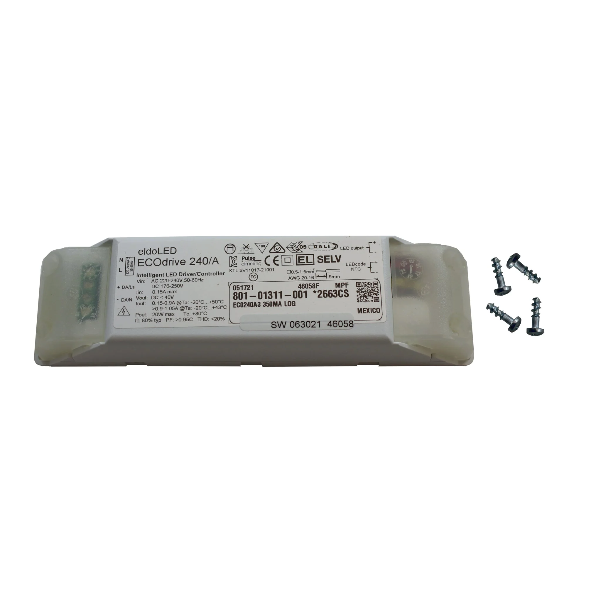 eldoLED ECOdrive 240/A3 - 20w DALI dimmable constant current LED driver - Image 3