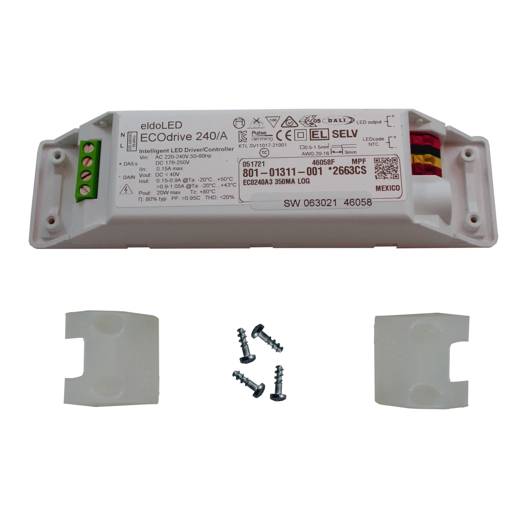 eldoLED ECOdrive 240/A3 - 20w DALI dimmable constant current LED driver - Image 4