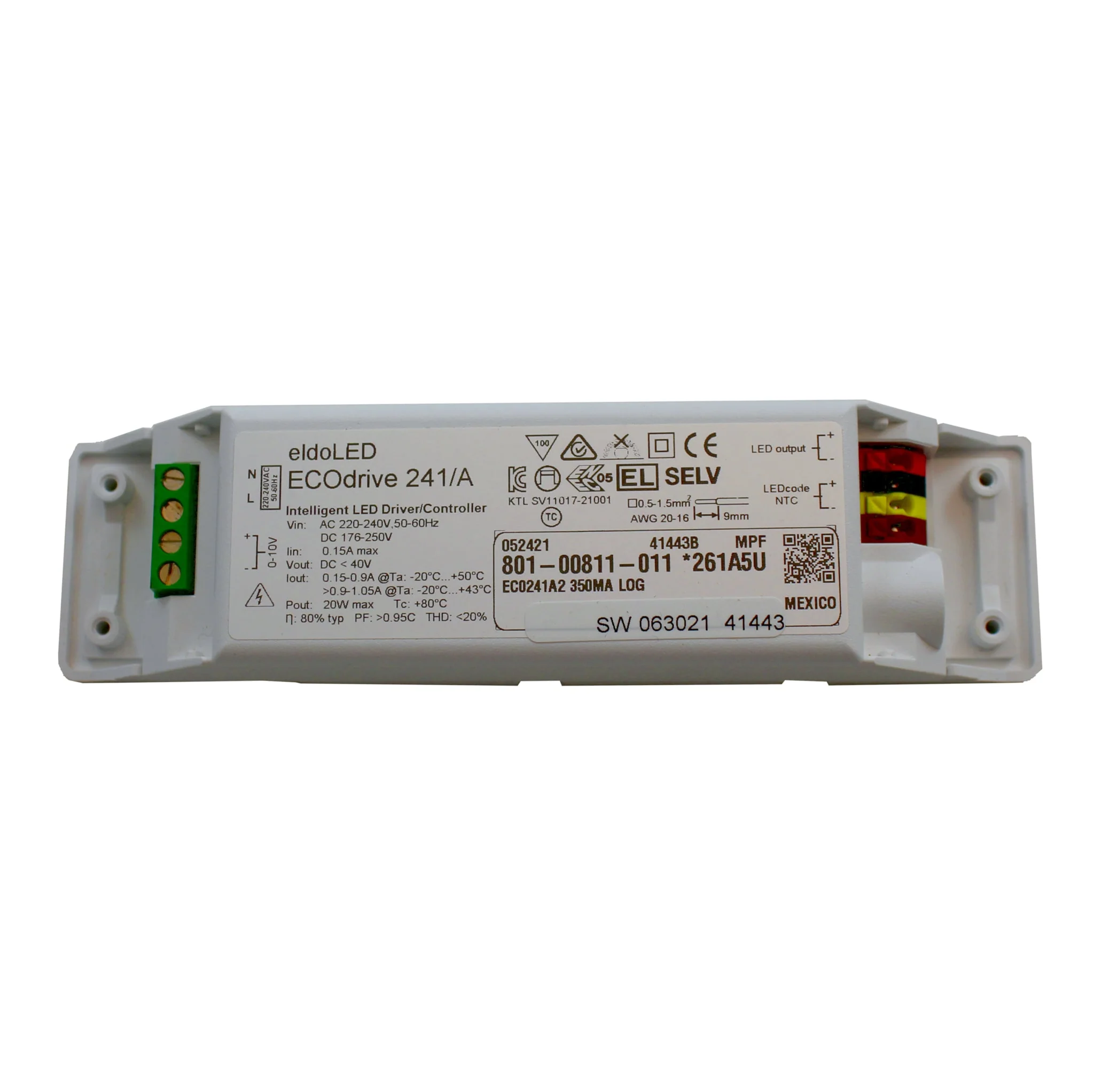 eldoLED ECOdrive 241/A2 - 20w 0-10V dimmable constant current LED driver with configuration - Image 2