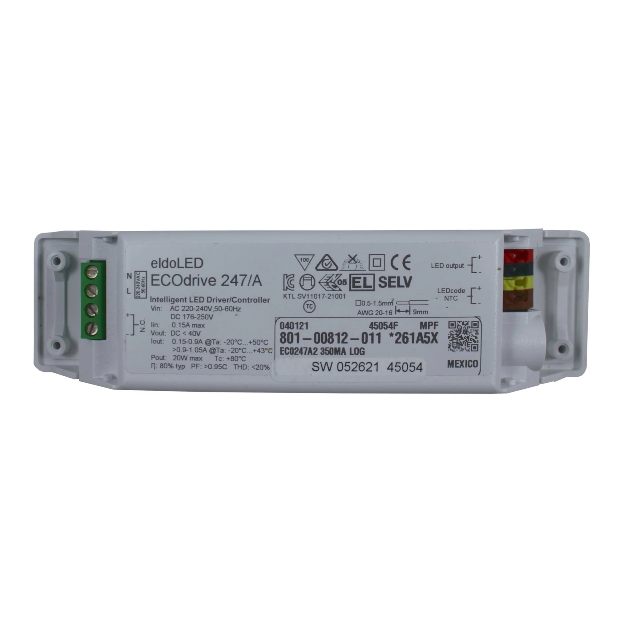 eldoLED ECOdrive 247/A2 - 20w constant current LED driver - Image 2