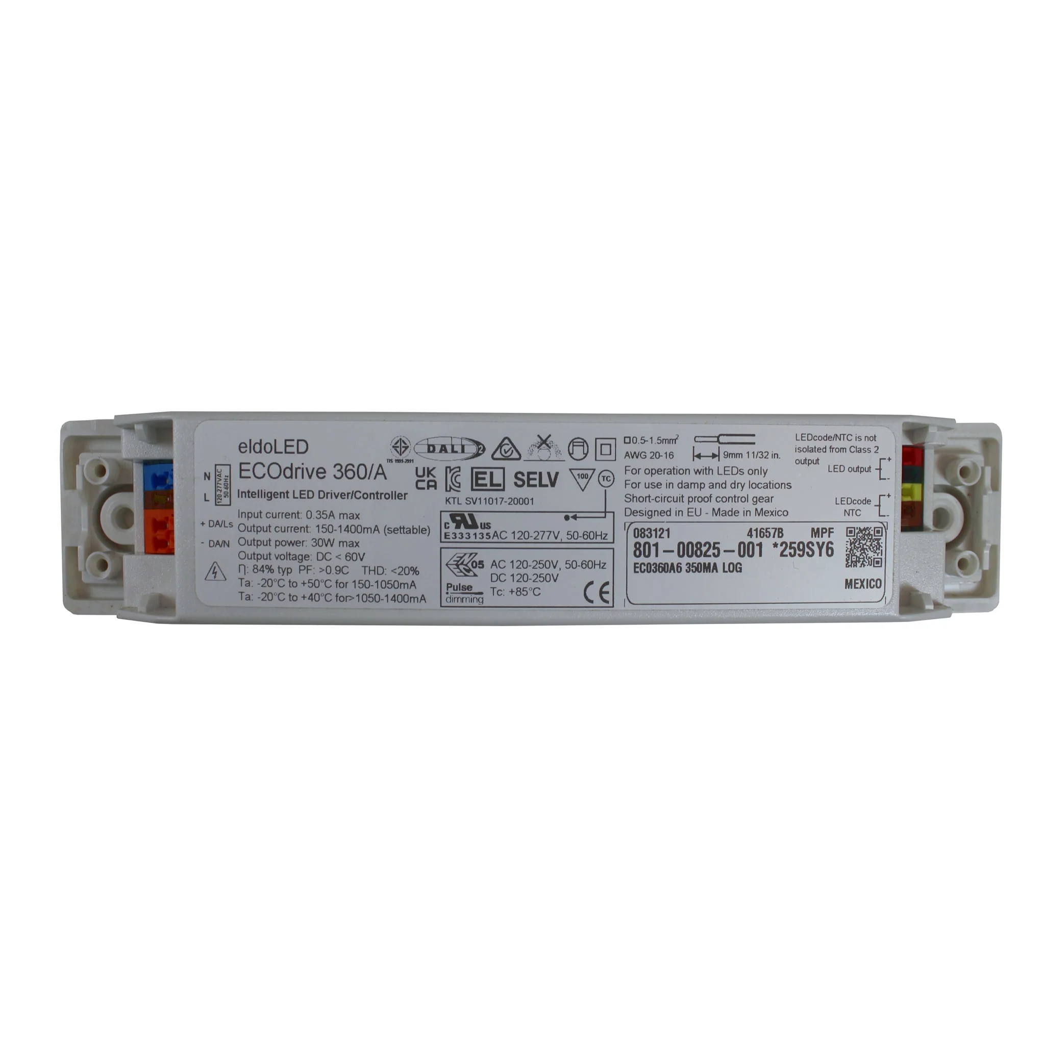 eldoLED ECOdrive 360/A6 - 30w DALI dimmable constant current LED driver - Image 2