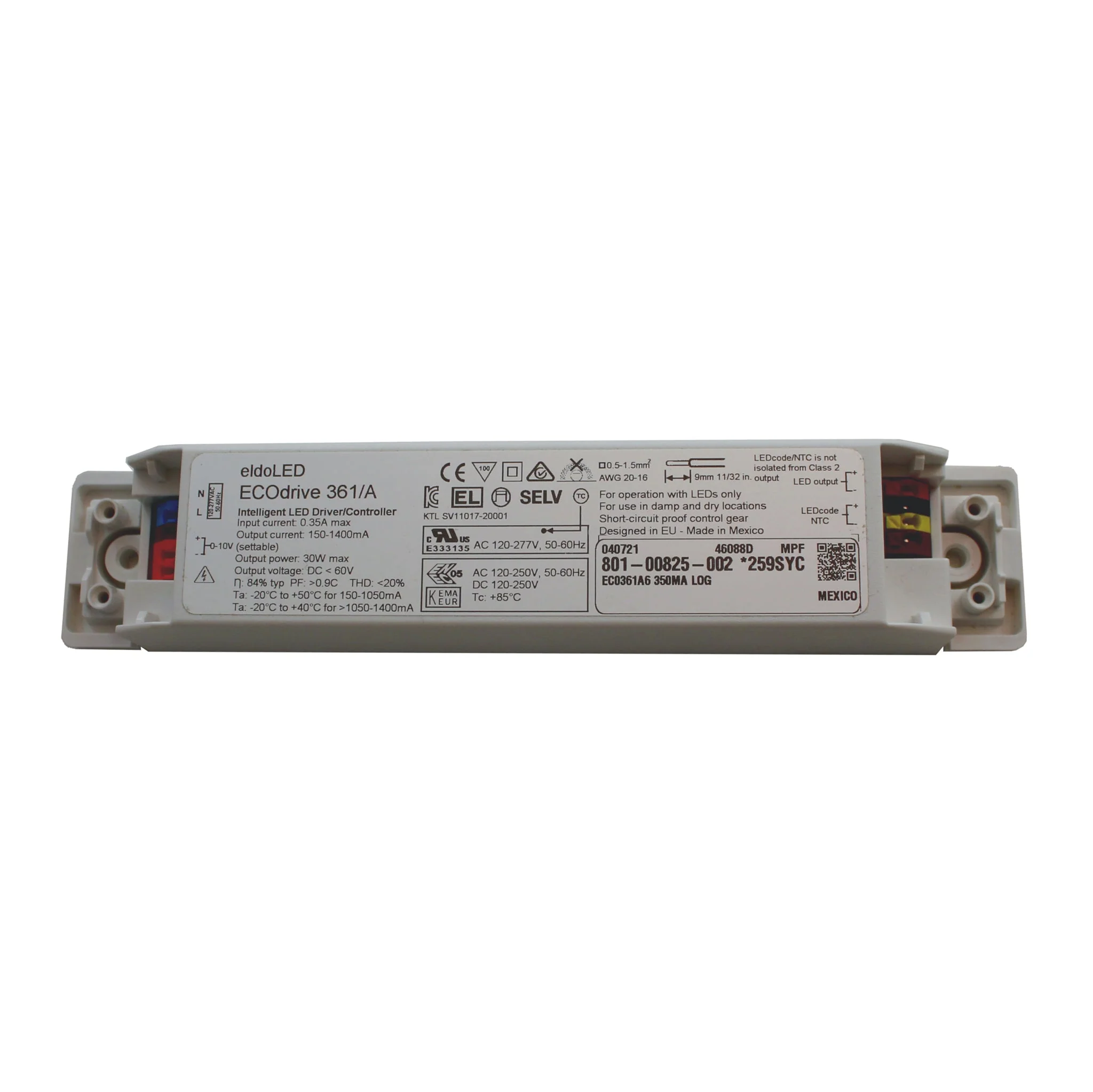 eldoLED ECOdrive 361/A6 - 30w 0-10V dimmable constant current LED driver with configuration - Image 2