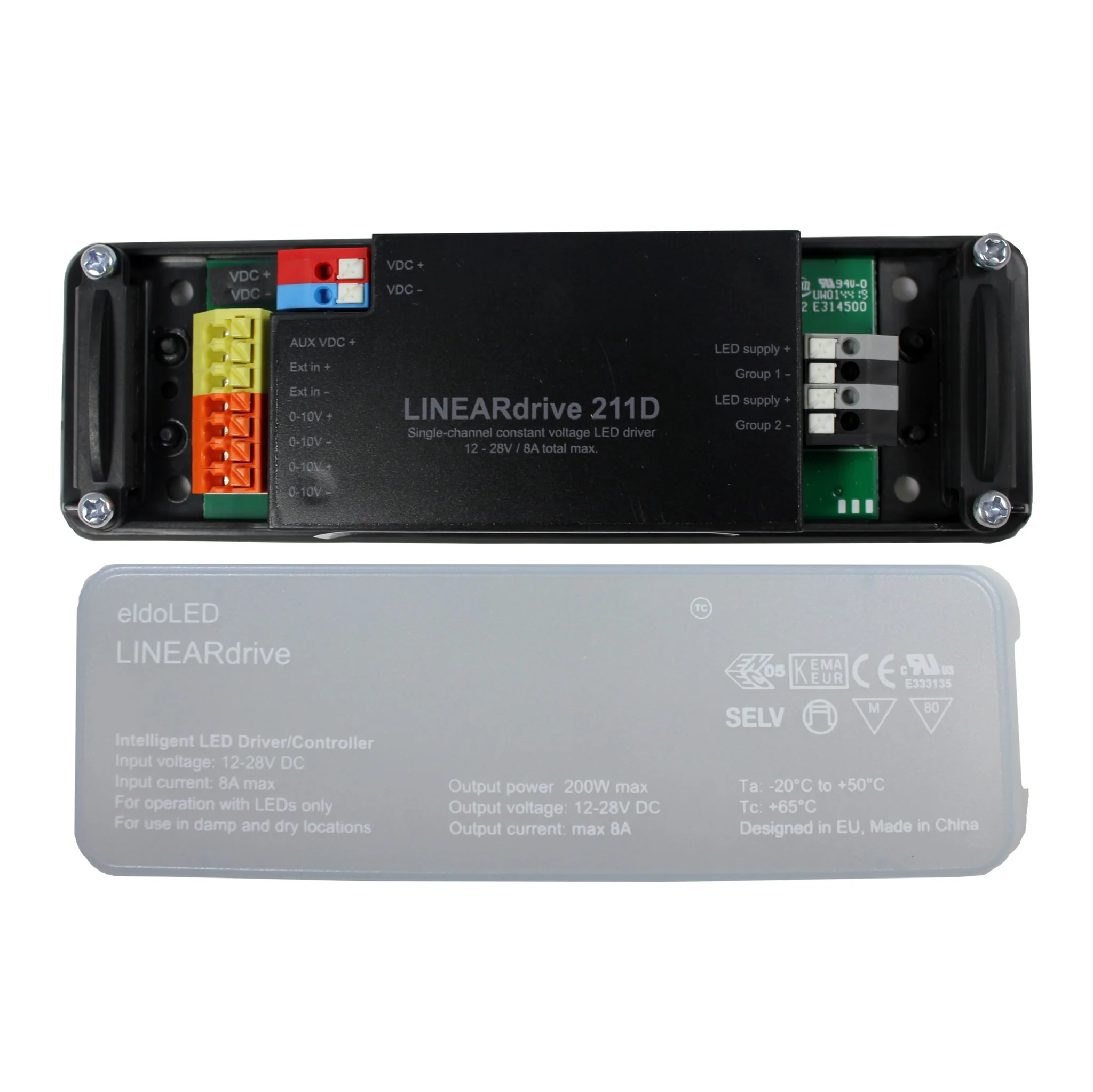 eldoLED LINEARdrive 211D – 8A (12/24v) 0-10v dimmable constant voltage LED driver - Image 3