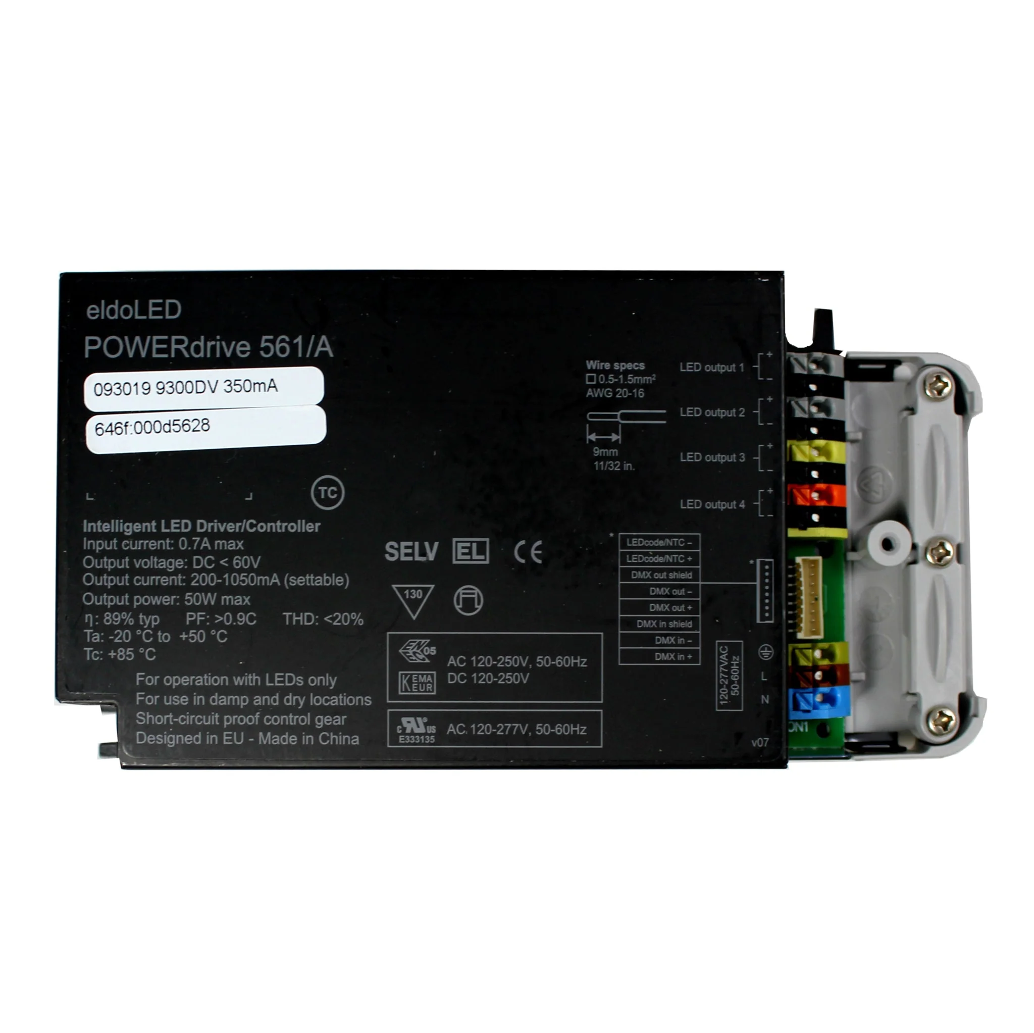 eldoLED POWERdrive 561/A - 50w, 4 output DMX dimmable constant current LED driver - Image 2